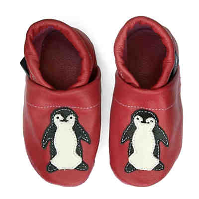 Krabbelschuhe / Lederpuschen / Hausschuhe mit Pinguin Krabbelschuhe 2