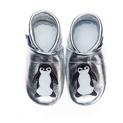 Krabbelschuhe / Lederpuschen / Hausschuhe mit Pinguin Krabbelschuhe 2