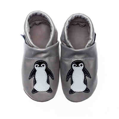 Krabbelschuhe / Lederpuschen / Hausschuhe mit Pinguin Krabbelschuhe 2