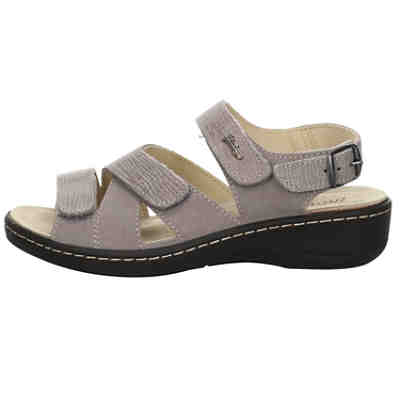 Damen Riemchensandalen Sandale Fußbett Bequem Freizeit Veloursleder uni Riemchensandalen 2