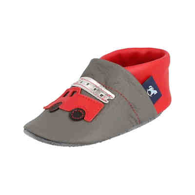 Krabbelschuhe / Lederpuschen / Hausschuhe mit Feuerwehr Krabbelschuhe