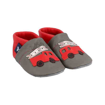 Krabbelschuhe / Lederpuschen / Hausschuhe mit Feuerwehr Krabbelschuhe 2