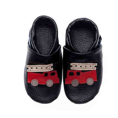 Krabbelschuhe / Lederpuschen / Hausschuhe mit Feuerwehr Krabbelschuhe 2