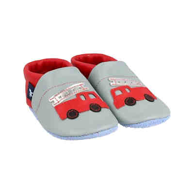 Krabbelschuhe / Lederpuschen / Hausschuhe mit Feuerwehr Krabbelschuhe 2