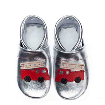 Krabbelschuhe / Lederpuschen / Hausschuhe mit Feuerwehr Krabbelschuhe 2