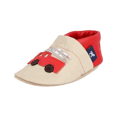 Lederpuschen / Hausschuhe / Slipper mit Feuerwehr Hausschuhe