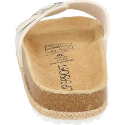 Damen Hausschuhe Pantolette Leder-Fußbett 274-632 Silver Schnalle Clogs 2