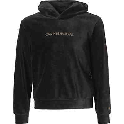 Kapuzenpullover VELOUR BOXY für Mädchen