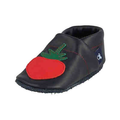 Krabbelschuhe / Lederpuschen / Hausschuhe mit Erdbeere Krabbelschuhe