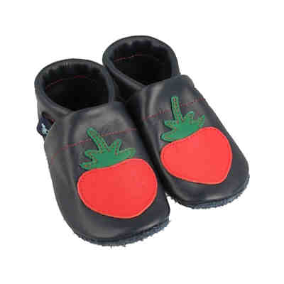 Krabbelschuhe / Lederpuschen / Hausschuhe mit Erdbeere Krabbelschuhe 2