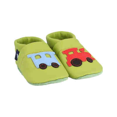Krabbelschuhe / Lederpuschen / Hausschuhe mit Lokomotive Krabbelschuhe