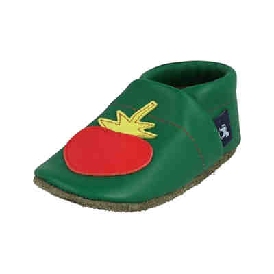 Krabbelschuhe / Lederpuschen / Hausschuhe mit Erdbeere Krabbelschuhe