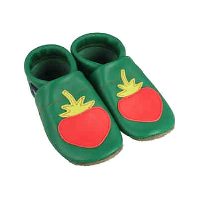 Krabbelschuhe / Lederpuschen / Hausschuhe mit Erdbeere Krabbelschuhe 2
