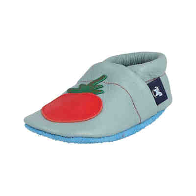 Krabbelschuhe / Lederpuschen / Hausschuhe mit Erdbeere Krabbelschuhe