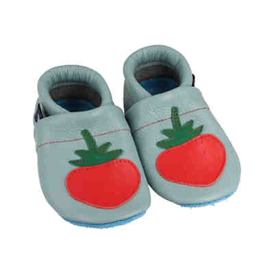 Krabbelschuhe / Lederpuschen / Hausschuhe mit Erdbeere Krabbelschuhe 2