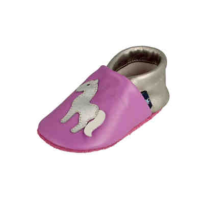Krabbelschuhe / Lederpuschen / Hausschuhe mit Pferd Krabbelschuhe