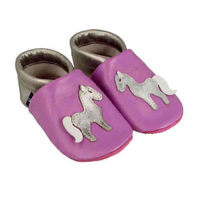 Krabbelschuhe / Lederpuschen / Hausschuhe mit Pferd Krabbelschuhe 2