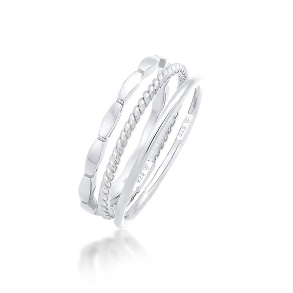 Elli Ring Stapelringe Stacking Bandring 3Er Set 925 Silber Ringe