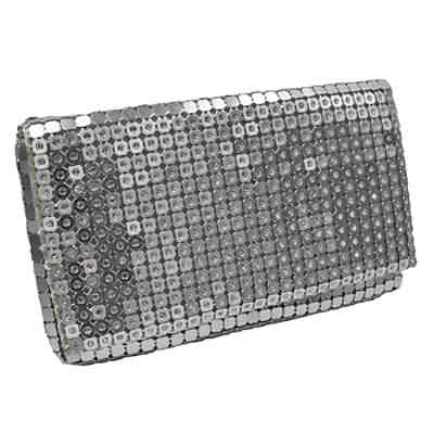 Abendtasche Metall Plättchen mit Kristallen Glasstein Abendtaschen