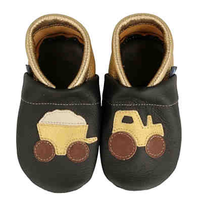 Lederpuschen / Hausschuhe / Slipper mit Traktor Hausschuhe 2