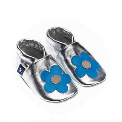 Krabbelschuhe / Lederpuschen / Hausschuhe mit Blume Krabbelschuhe