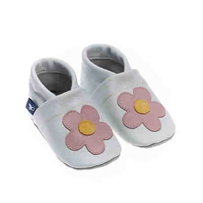 Krabbelschuhe / Lederpuschen / Hausschuhe mit Blume Krabbelschuhe