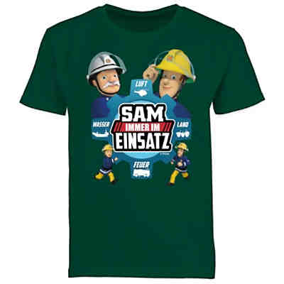 Feuerwehrmann Sam Jungen - Jungen Kinder T-Shirt - Sam - Immer im Einsatz - blau - T-Shirts für Jungen