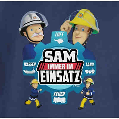 Feuerwehrmann Sam Jungen - Jungen Kinder T-Shirt - Sam - Immer im Einsatz - blau - T-Shirts für Jungen 2