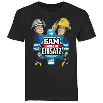 Feuerwehrmann Sam Jungen - Jungen Kinder T-Shirt - Sam - Immer im Einsatz - blau - T-Shirts für Jungen