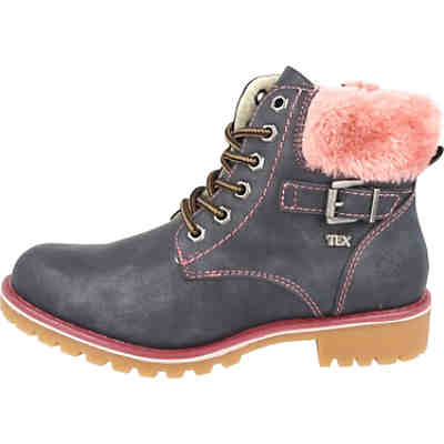 461-088 Mädchen Schuhe Winter Stiefel Schnürboots Reißverschluss Navy Klassische Stiefeletten