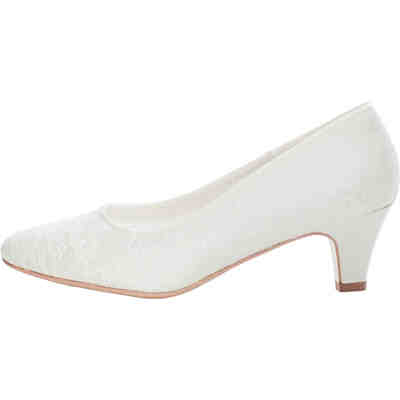 Brautschuh aus Spitze und Satin, Absatzhöhe 5 cm Klassische Pumps 2