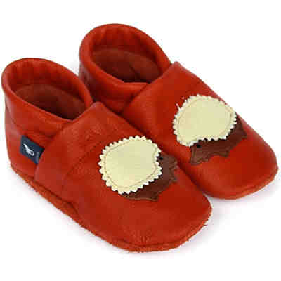 Krabbelschuhe / Lederpuschen / Hausschuhe mit Igel Krabbelschuhe