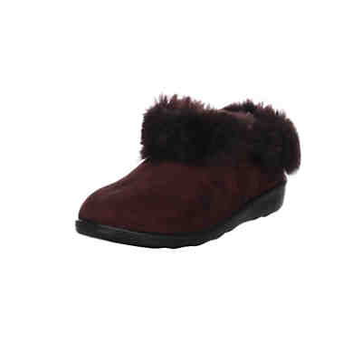 Damen Hausschuhe Slipper Avignon 102 Hausschuh Gemütlich Puschen Veloursleder uni Hausschuhe