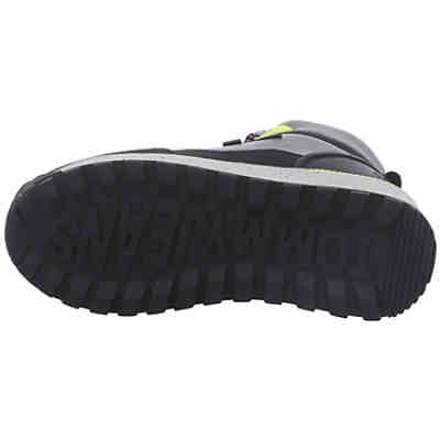 Schuhe Stiefel Plateau Stiefeletten Hybrid Flatform Boots Sport Halbschuhe Zuglasche an der Ferse Bergsteigerösen Leder-/Textilkombination uni Sneakers High 2