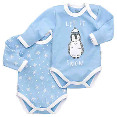 2 Bodys Langarm Let It Snow Strampler für Jungen