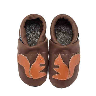 Krabbelschuhe / Lederpuschen / Hausschuhe mit Eichhörnchen Krabbelschuhe 2