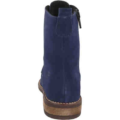 Mädchen Schuhe Leder Stiefel Schnürboots 3352-856-7200 gefüttert Blau Klassische Stiefeletten 2