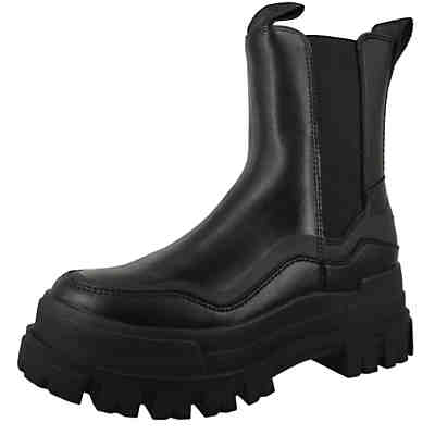 Damen Elegante Stiefelette Aspha Wave 1284080 Schwarz Black Kunstleder Ankle Boots