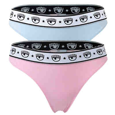 Damen Slip 2er Pack - Brief, Cotton Stretch, Logobund, uni Slips