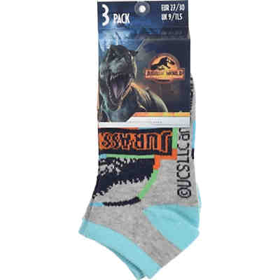 Jurassic World Sneakersocken 3er Pack für Jungen, Dinosaurier 2