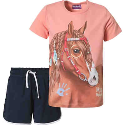 Miss Melody Set T-Shirt + Shorts für Mädchen, Pferde
