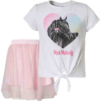 Miss Melody Set T-Shirt + Rock für Mädchen, Pferde
