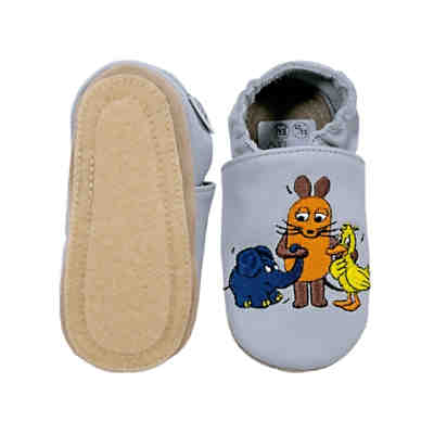Kitaschuhe Maus, Elefant und Ente grau Lauflernschuhe 2