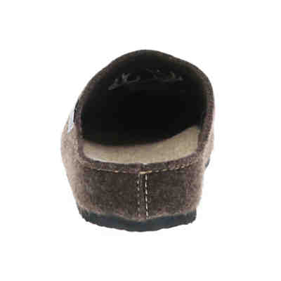 Herren Hausschuhe Pantoffeln Pantoletten Slipper Naturwollfilz (Hirsch) braun 2