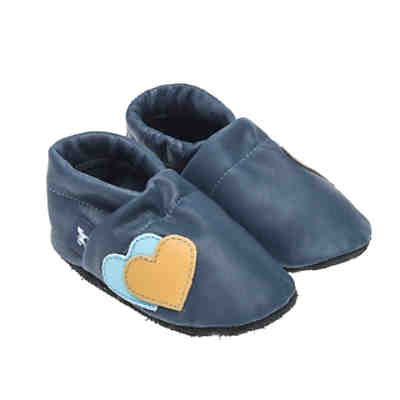 Krabbelschuhe / Lederpuschen / Hausschuhe mit Herzen Krabbelschuhe