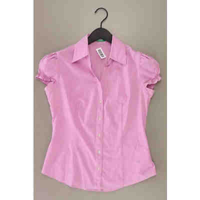 Second Hand - Kurzarmbluse gestreift rosa aus Baumwolle Damen Gr. M