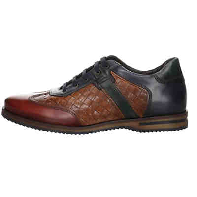 Herren Schnürhalbschuhe V19316 Ind. Coral-Buf. Cogn. St Freizeit Elegant Schuhe Ziernähte Glattleder uni Schnürschuhe 2