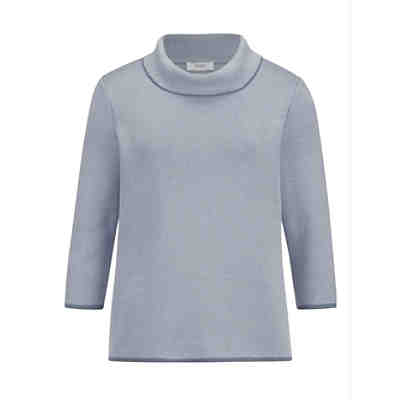 Pullover 3/4-arm uni Leicht tailliert blickdicht Baumwolle,Kunstfaser