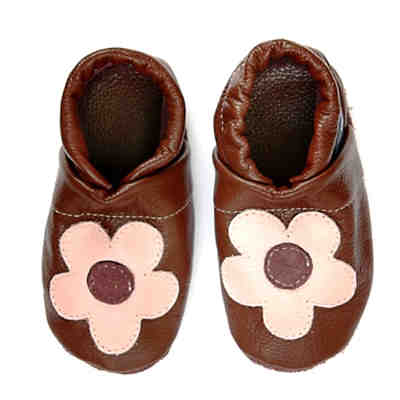 Krabbelschuhe / Lederpuschen / Hausschuhe mit Blume Krabbelschuhe 2