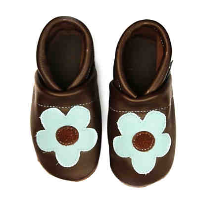 Krabbelschuhe / Lederpuschen / Hausschuhe mit Blume Krabbelschuhe 2